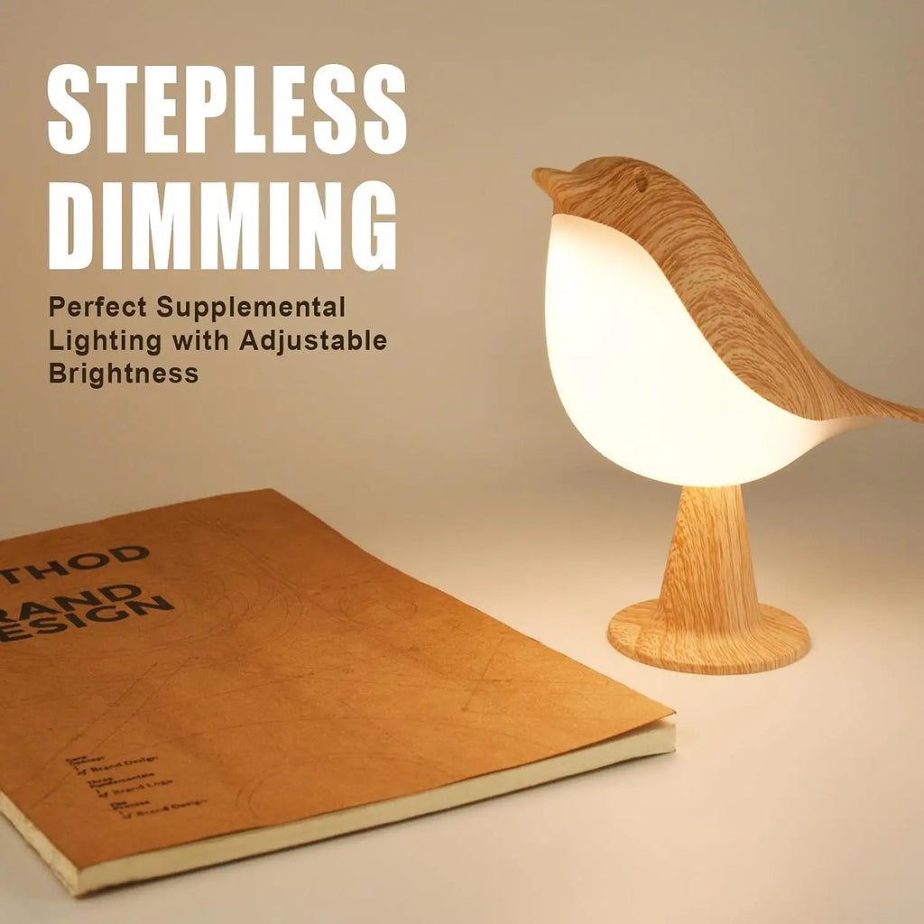LED Bird Touch Lamp – 3-Level Dimmable Rechargeable Night Light for Home Decor