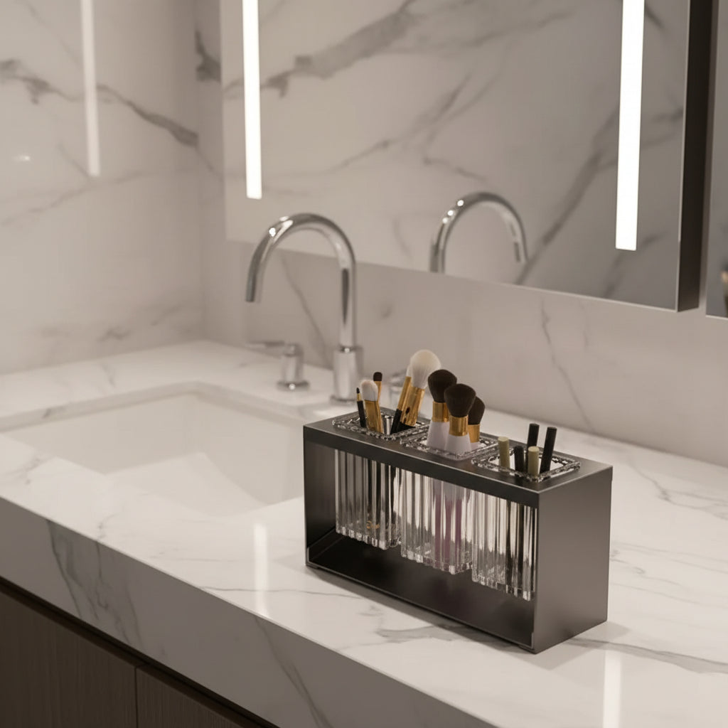 Carbon Steel Electric Toothbrush Holder – Transparent Bathroom Organizer Rack
