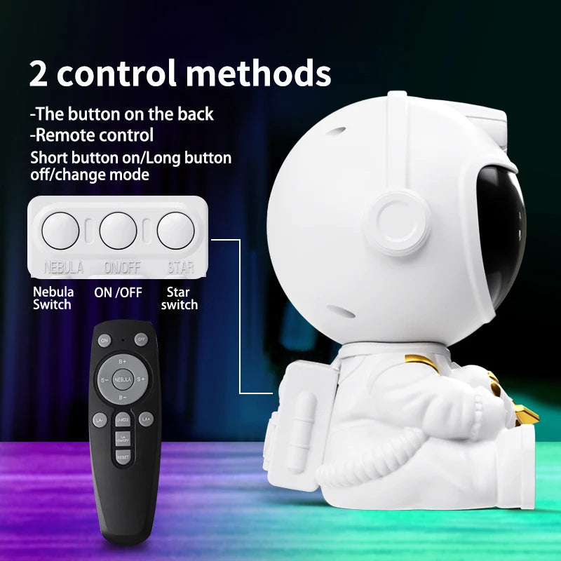 Astronaut Galaxy Projector – LED Starry Sky Night Light for Bedroom & Room Decor