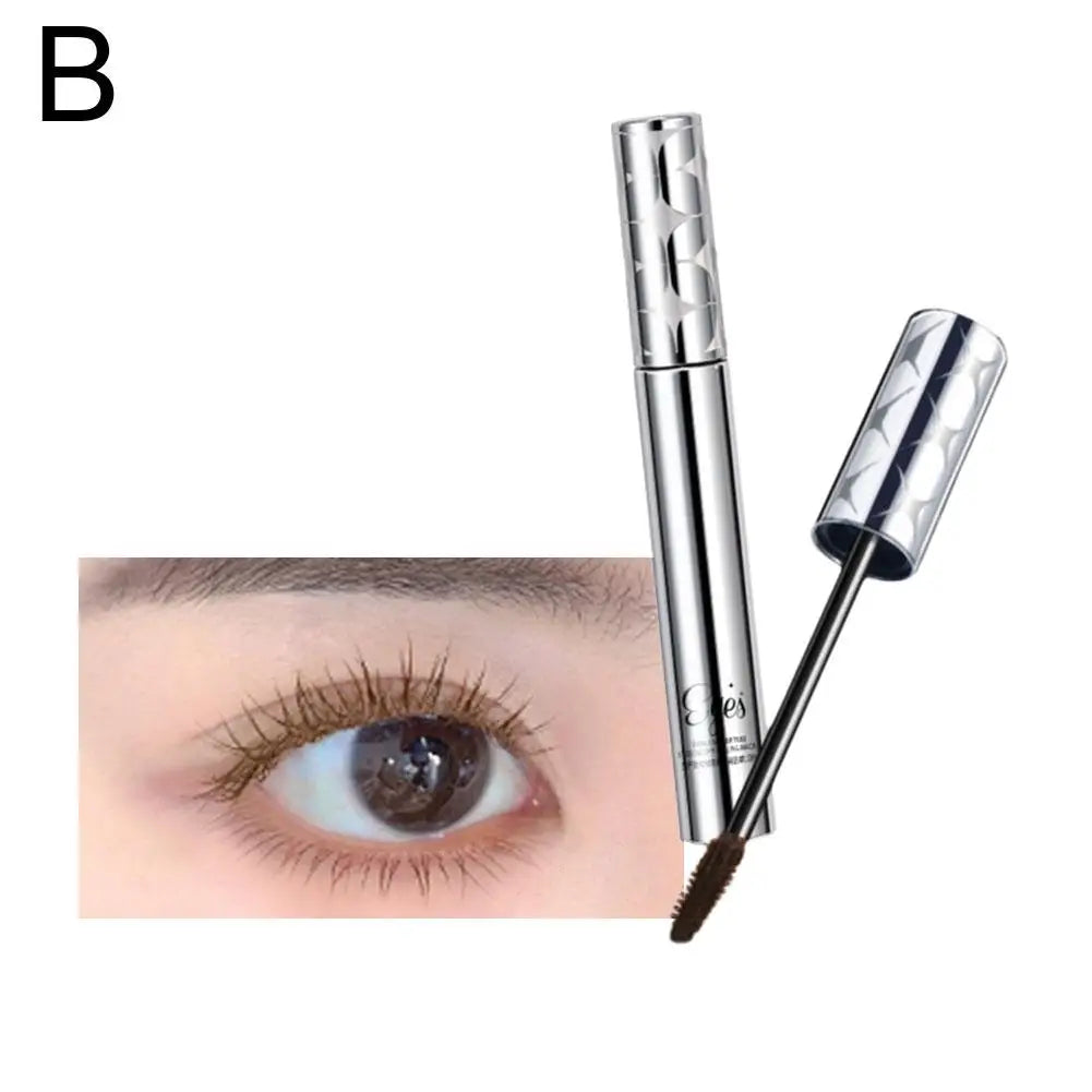 Mascara fibres de soie mat waterproof séchage rapide brosse ultra-fine allongeant et recourbant cils brun et noir nouveauté