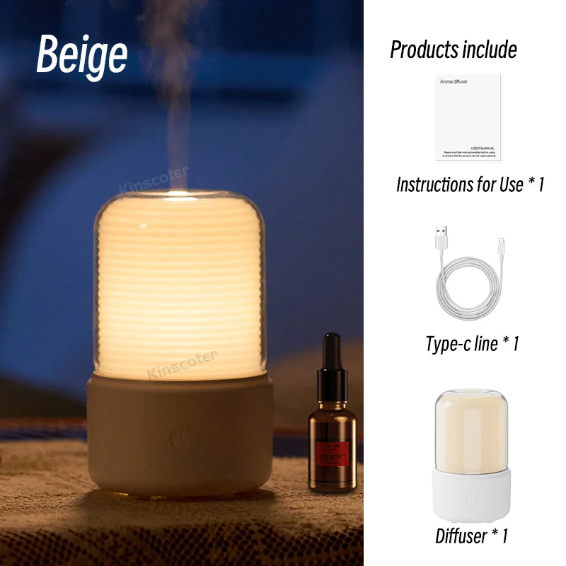 Portable Mini Aroma Diffuser – USB Essential Oil Humidifier with LED Night Light
