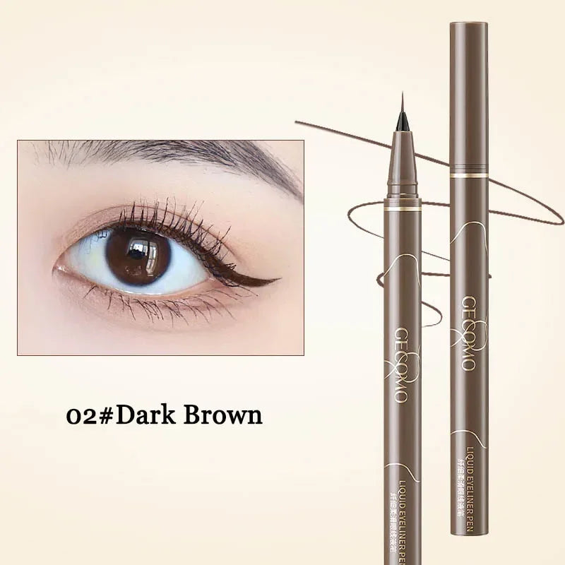 Eyeliner Pen Noir & Marron Ultra Fin — Spécial Cils Inférieurs, Waterproof, Longue Tenue, Application Douce et Précise, Effet “Aegyo-sal” (Yeux Soyeux), Outil de Maquillage Professionnel