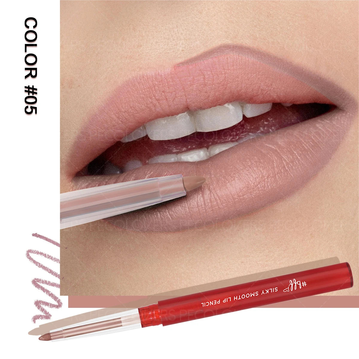 Crayon à Lèvres Mat Nude – Longue Tenue, Waterproof, Fini Brillant, Maquillage des Lèvres