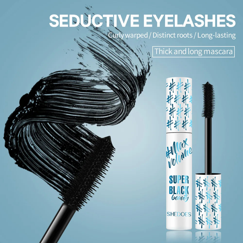 Mascara noir waterproof allongeant cils fibres de soie épais maquillage yeux femme cadeau