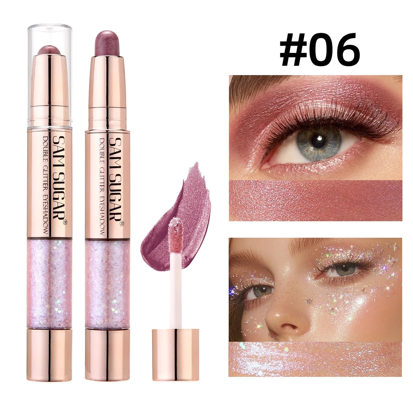 Crayon fard à paupières liquide double embout, nacré, contouring soyeux, scintillant, waterproof, longue tenue, maquillage fête