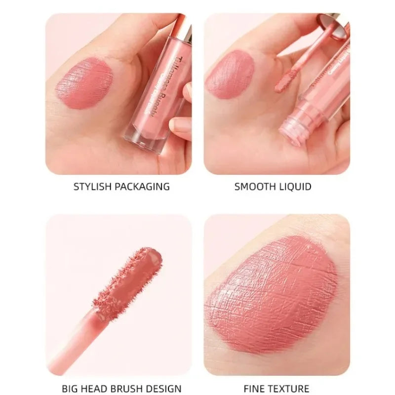 Blush liquide mat velours – Teinte orange pêche pour le visage, pigment longue tenue – Couleur naturelle pour joues, crème ombre à paupières, maquillage cosmétique