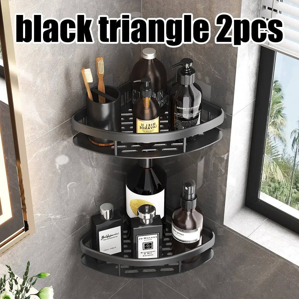 Wall Mounted Bathroom Shower Rack – Corner Shampoo & Towel Storage Shelf