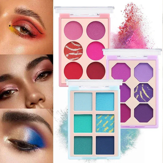 Palette fards à paupières 6/9 couleurs, nacré, mat et pailleté, longue tenue, scintillant, maquillage yeux