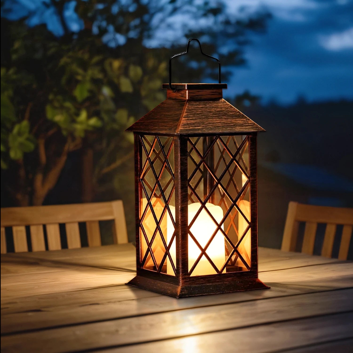 Solar Hanging Lantern – Flickering Flameless LED Candle Light