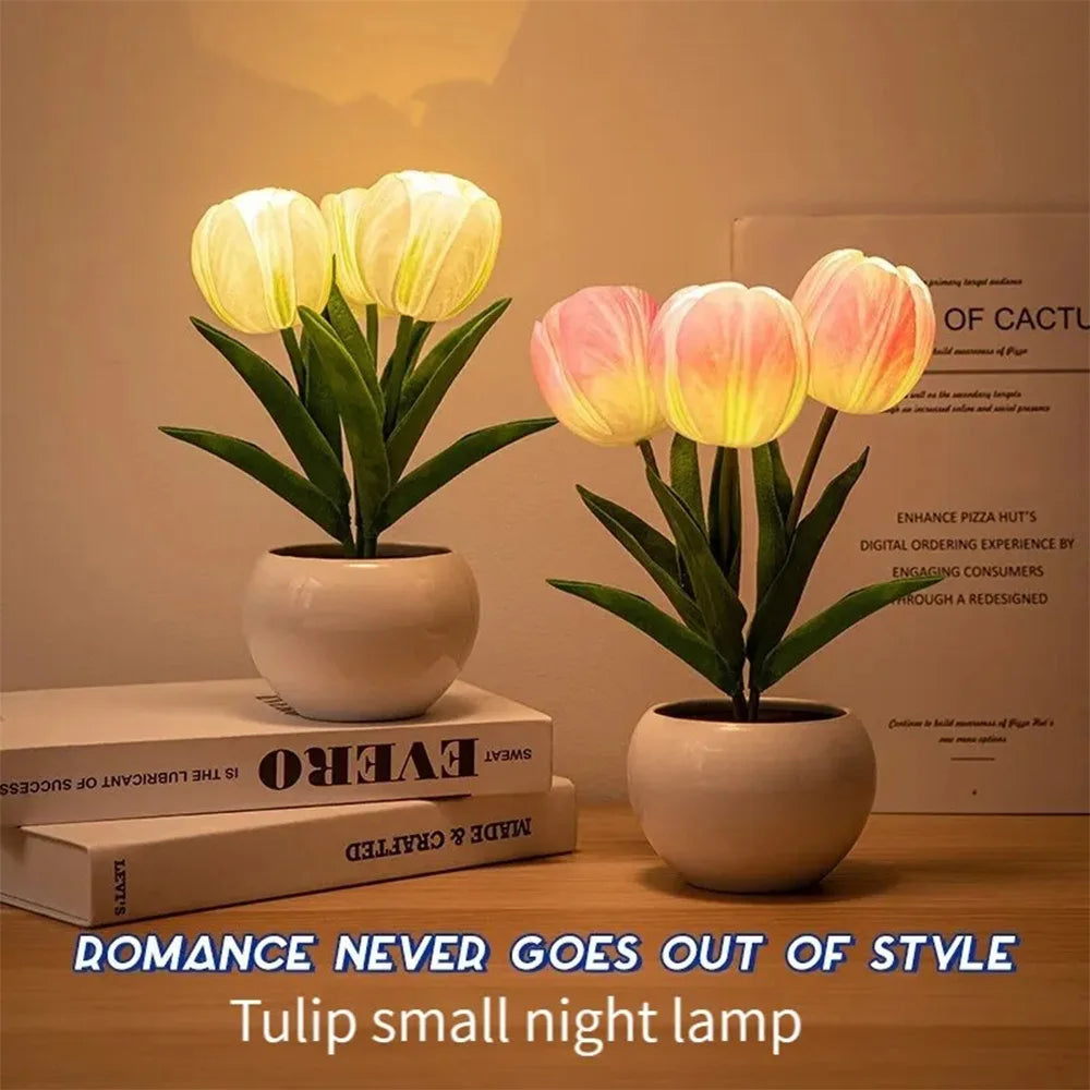LED Tulip Flower Lamp – Romantic Night Light & Room Decor Gift
