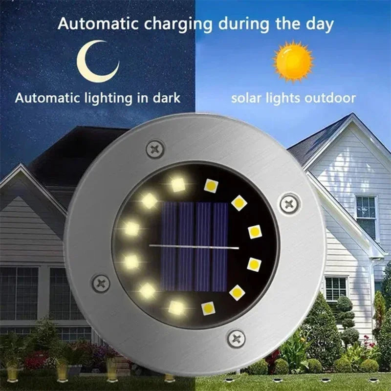Solar Ground Lights – Outdoor LED Disk Lights for Garden & Pathway Décor