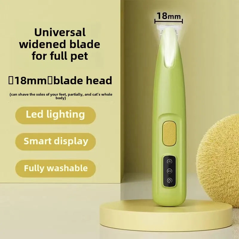 Waterproof Dog Paw Trimmer with LED Light – Rechargeable Pet Grooming Clipper