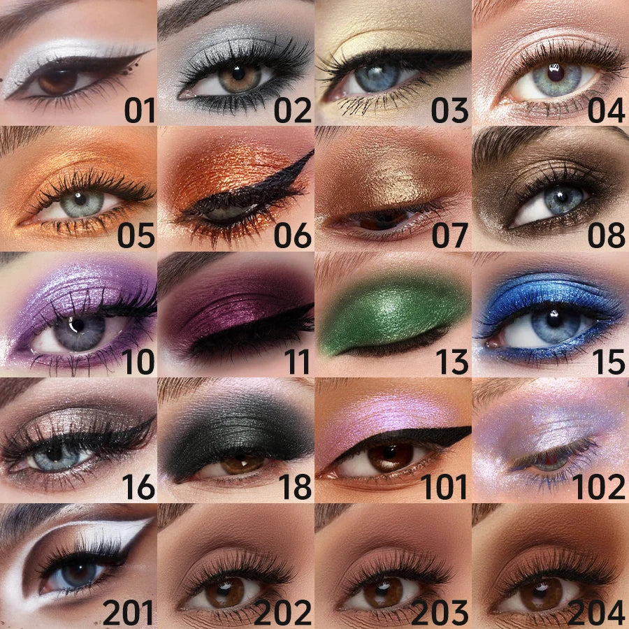 Crayon eyeliner nacré pailleté 24 couleurs, waterproof, mat, nude, effet illuminateur.