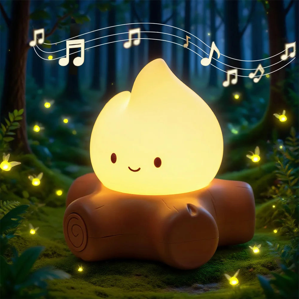Campfire Night Light with White Noise – Cozy LED Atmosphere Lamp for Kids & Bedroom Decor