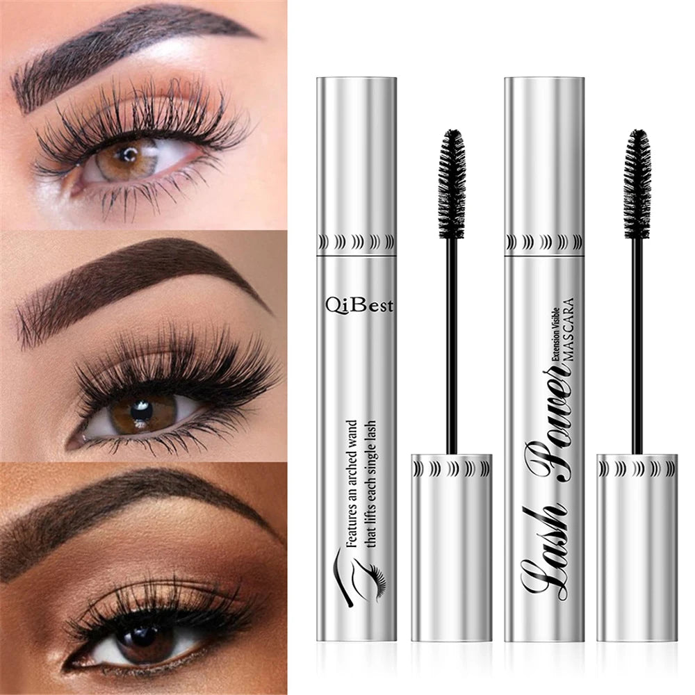 Mascara noir 2 pièces 4D recourbant cils volume waterproof longue tenue