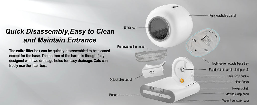 65L Self-Cleaning Cat Litter Box – Smart App-Controlled Automatic Litter Box