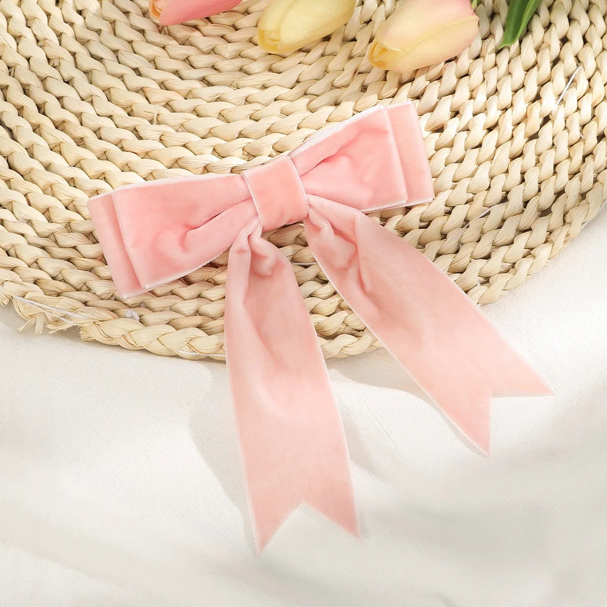 « Barrettes Femme – Nœud Velours, Noir & Rouge »