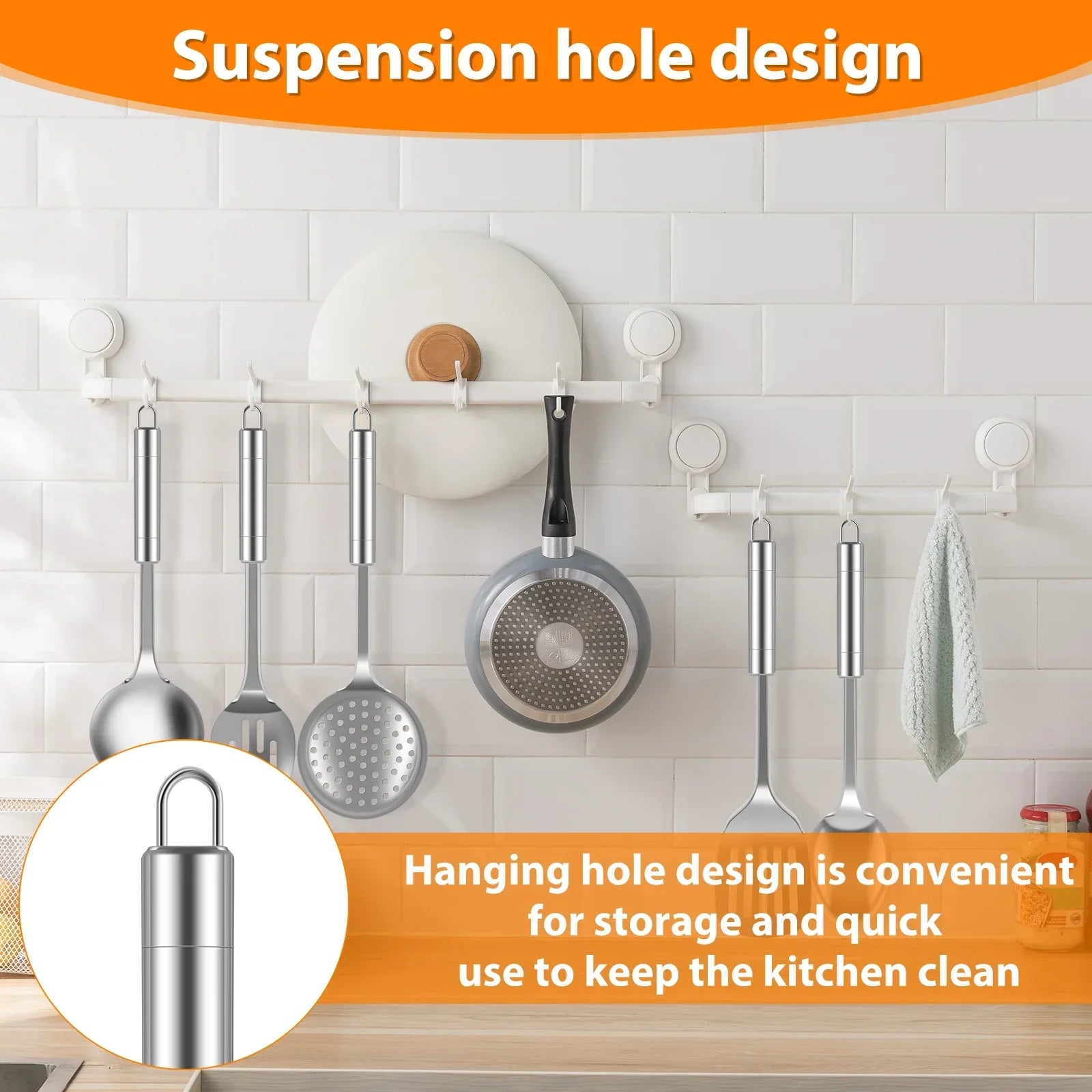 5-Piece Stainless Steel Kitchen Utensil Set – Heavy-Duty Cooking Spoons & Spatulas with Ergonomic Handles