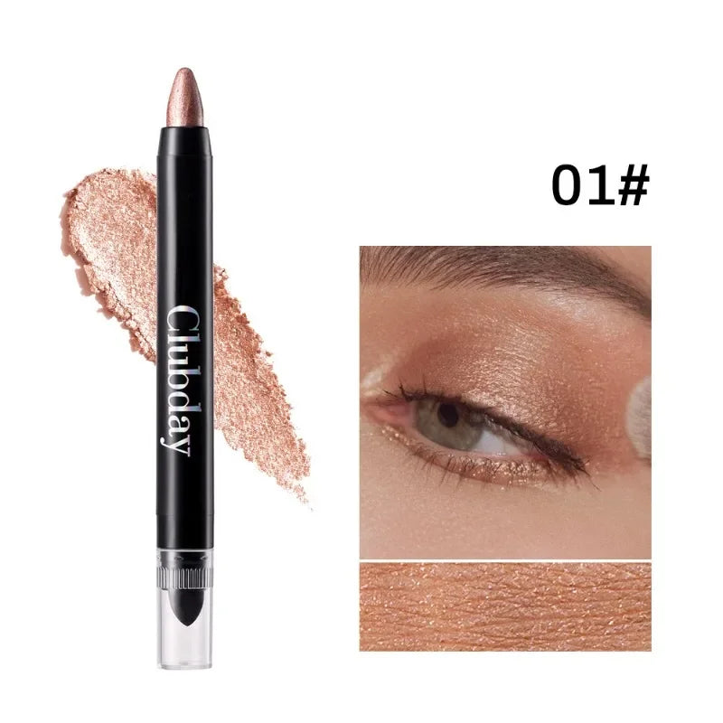 Crayon fards à paupières double embout, highlighter et illuminateur, nacré et pailleté, mat et scintillant, pigments longue tenue