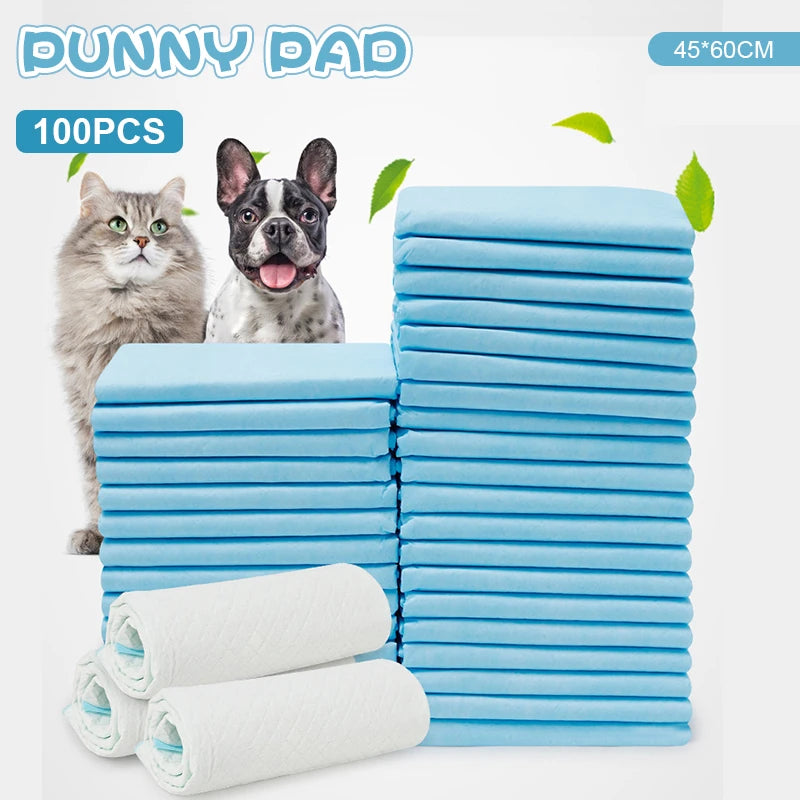 100PCS Super Absorbent Pet Training Pads – Quick-Dry Disposable Pee Pads