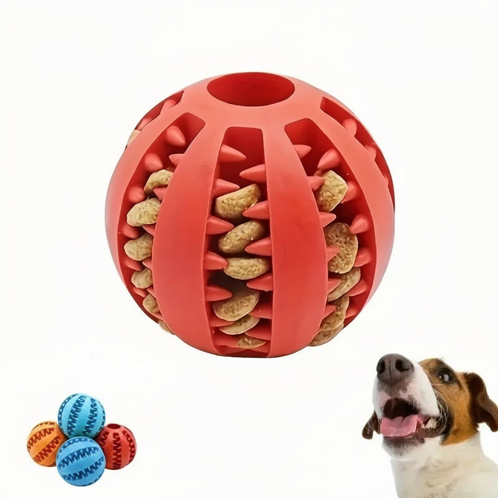Interactive Treat Dispensing Dog Ball – Chew & Teeth Cleaning Toy