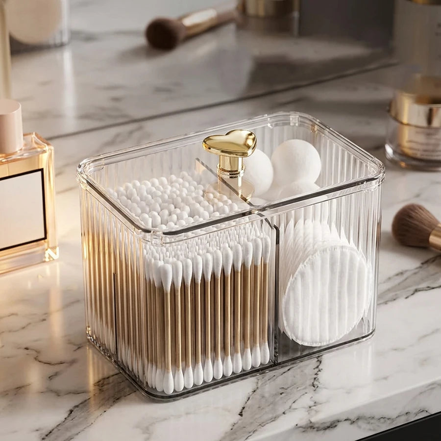 3-Compartment Cotton Pad & Qtip Organizer