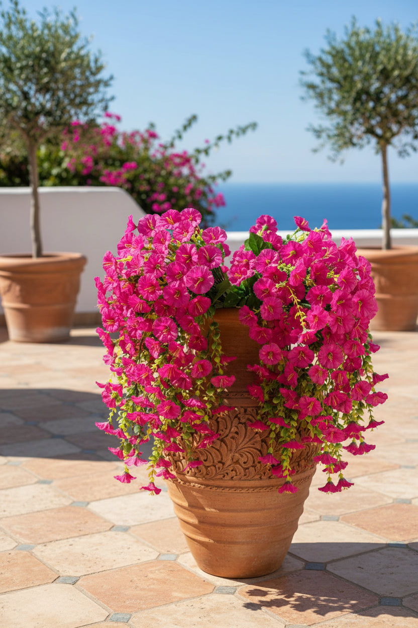 Artificial Morning Glory Flower Vine – Decorative Hanging Floral Garland