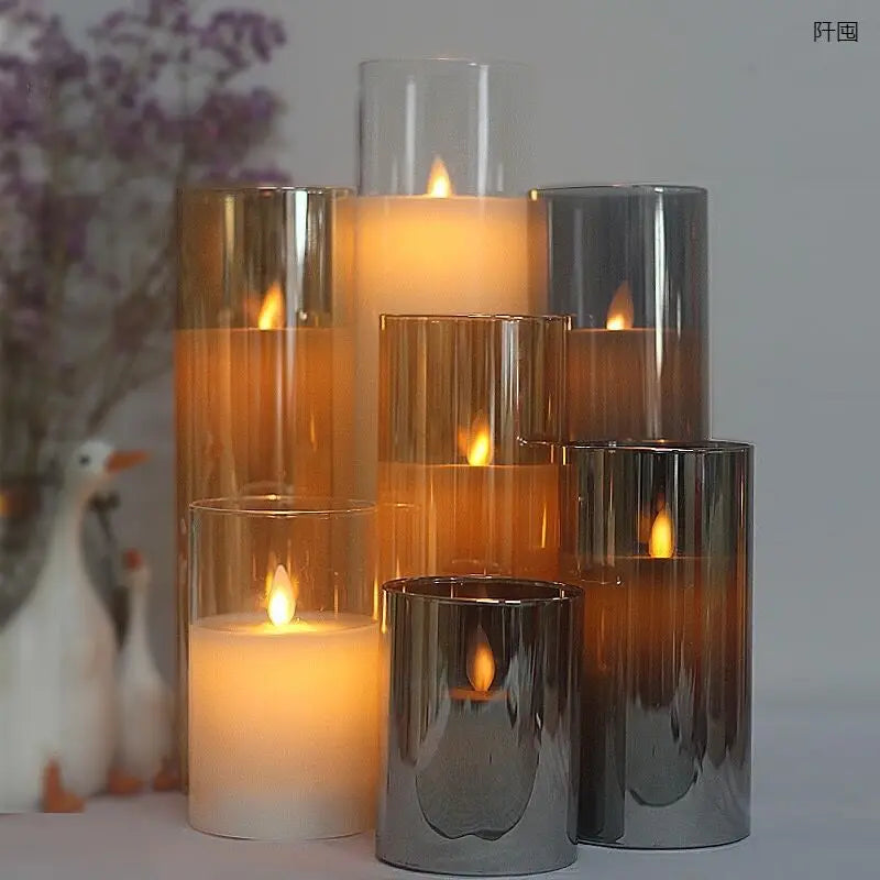 Rechargeable LED Flameless Pillar Candle Set – Real Wax Moving Wick Candles with Remote & Timer