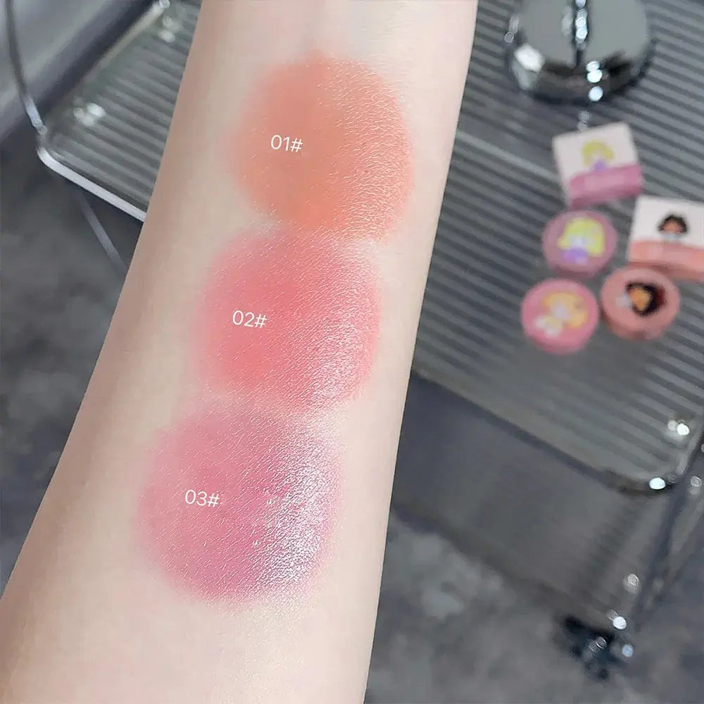 Blush cushion à la teinte estompable avec houppette, éclaircissant sans coller, longue tenue