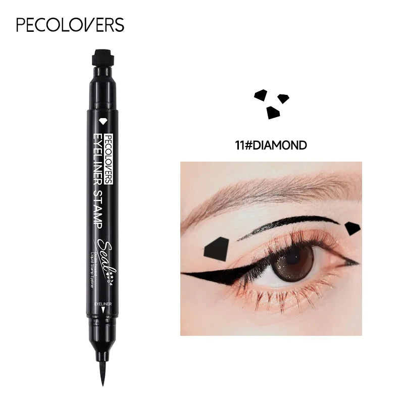Eyeliner double embout 1 pc – motifs étoile, cœur, lune, waterproof, séchage rapide, adapté aux débutants et professionnels