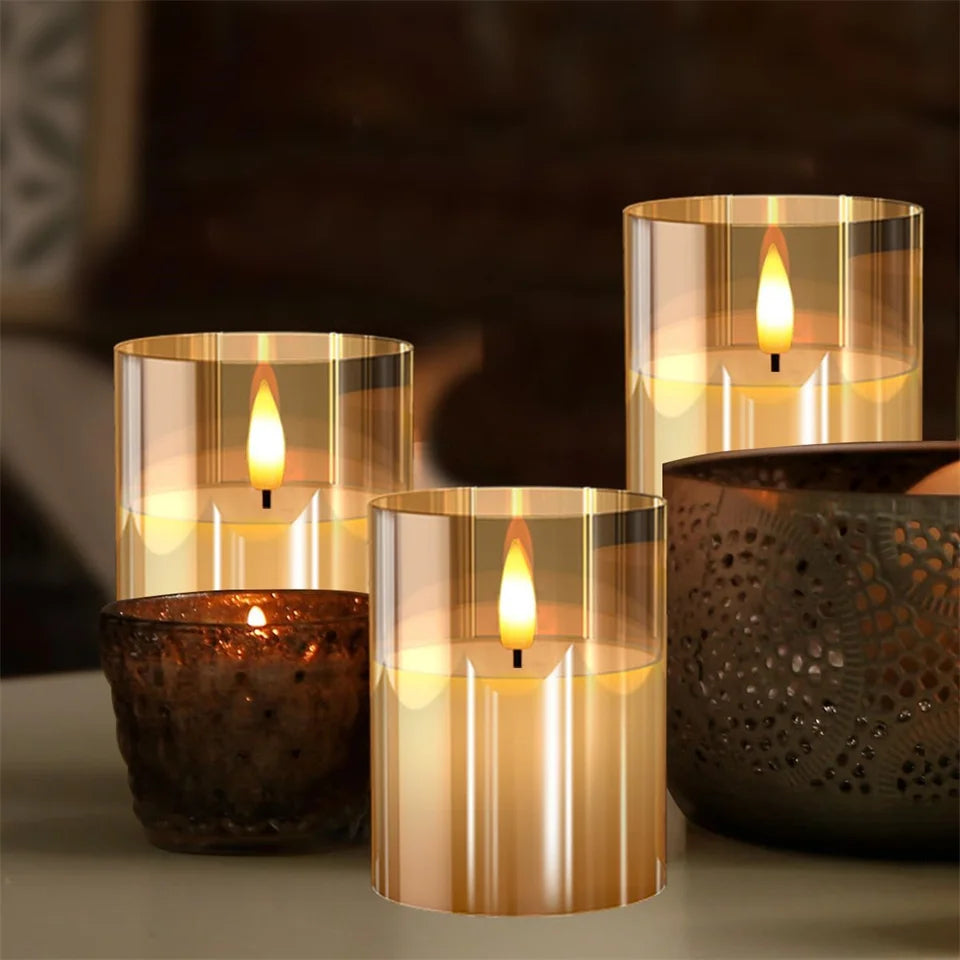 LED Flameless Wax Candles with Remote & Timer – Realistic Flickering Candles for Home Decor