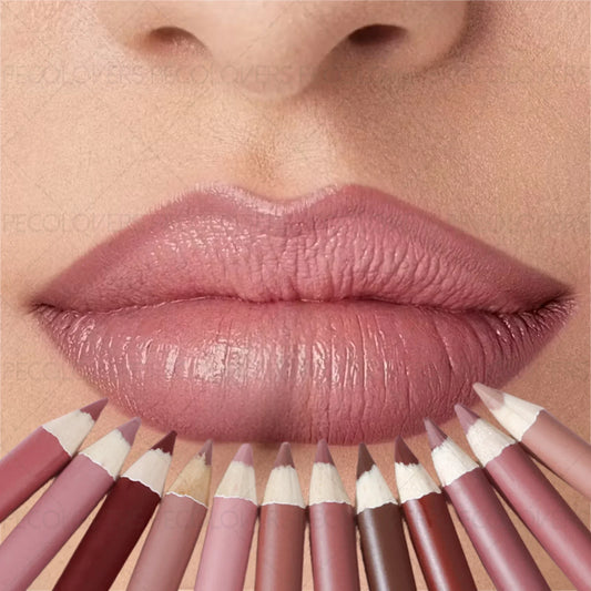 1 Pièce Crayon à Lèvres Mat – Formule Crayon, Nude, Rose, Marron ou Rouge, Effet Lisse et 3D, Facile pour Débutants