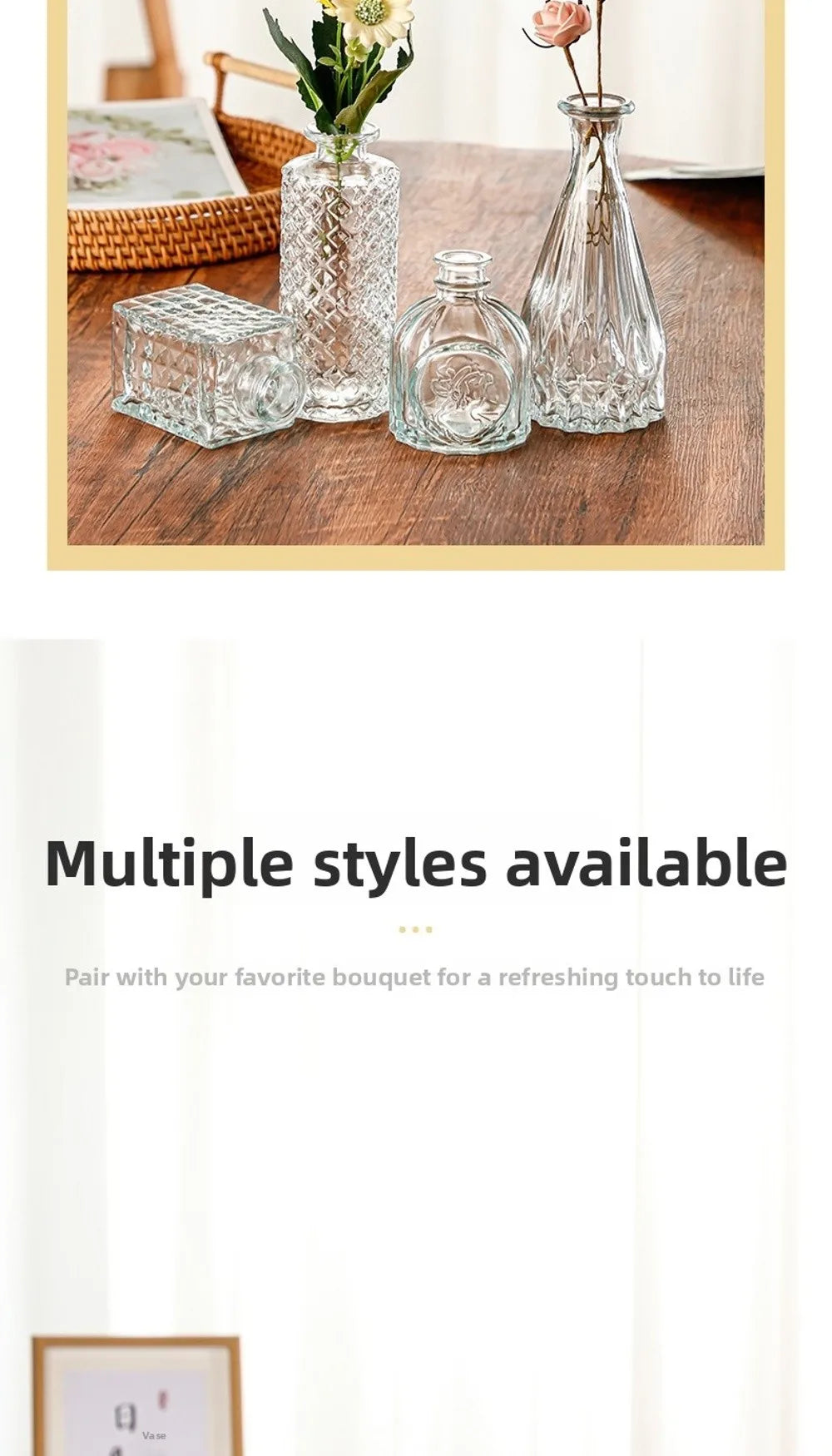 Mini Glass Vase Set – Transparent Hydroponic Flower Vases for Floral Arrangements & Home Decor