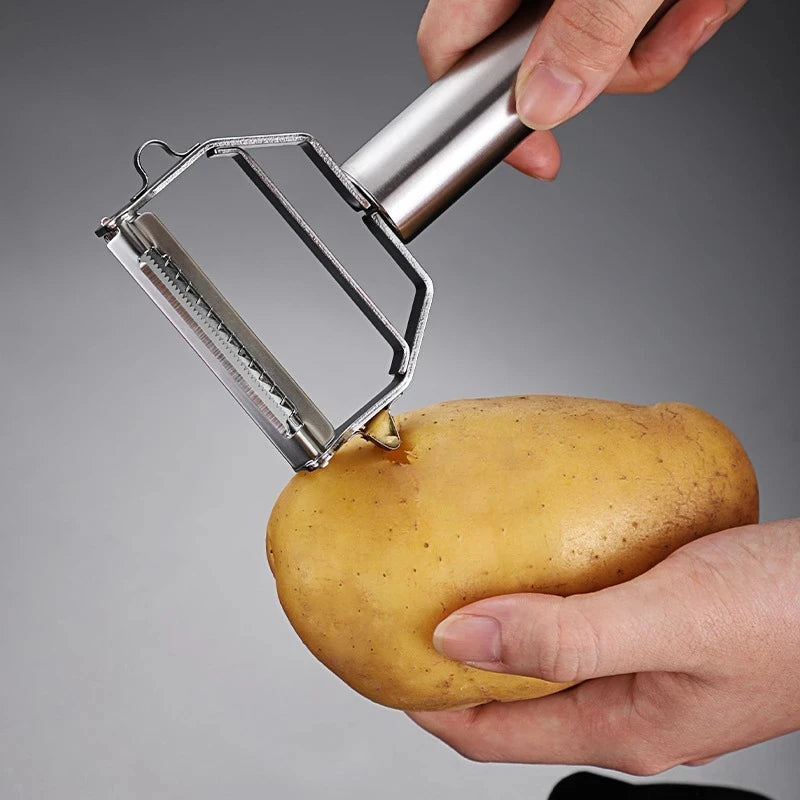 Double-Head Stainless Steel Vegetable Peeler – Multifunction Fruit, Vegetable & Melon Slicer Kitchen Tool