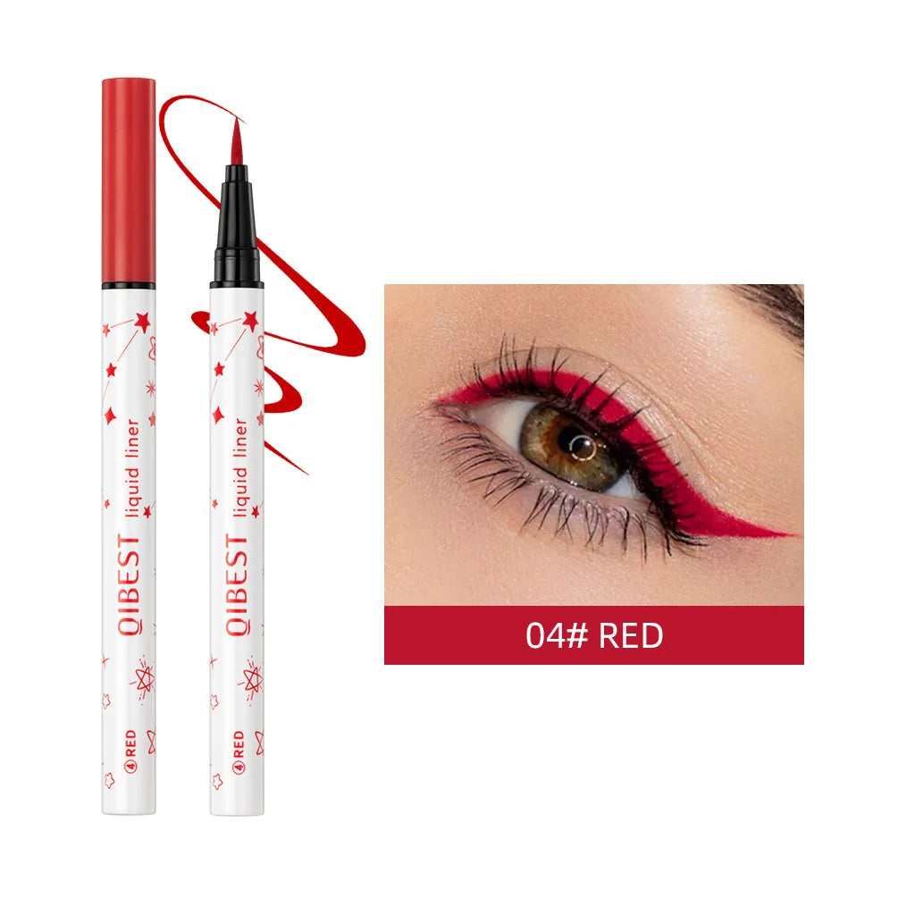 Crayon Eyeliner Ultra-Fin — waterproof, longue tenue, texture lisse, 12 couleurs vives, haute pigmentation, maquillage des yeux
