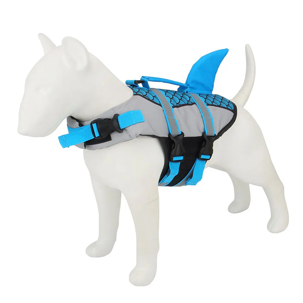 Shark Dog Life Jacket – Adjustable Pet Swimming Vest with Rescue Handle