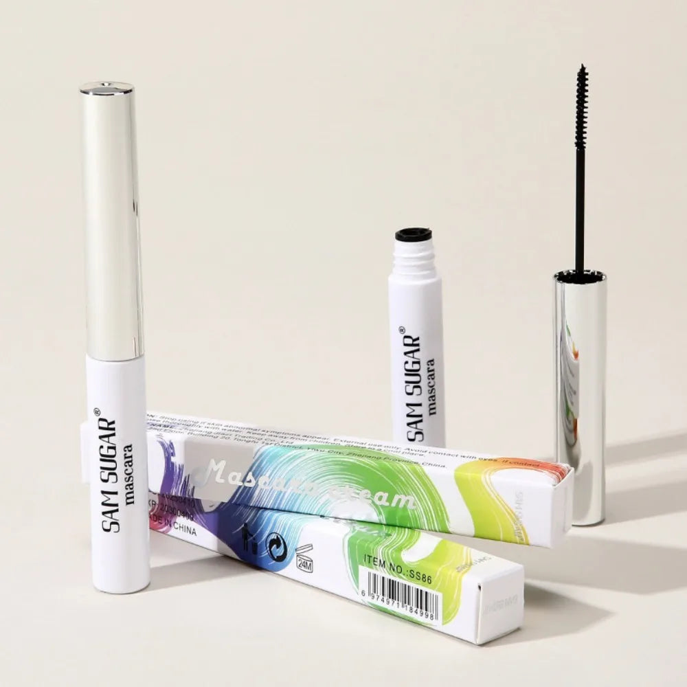 Mascara fibres de soie coloré brosse ultra-fine allongeant cils waterproof séchage rapide vert et rose