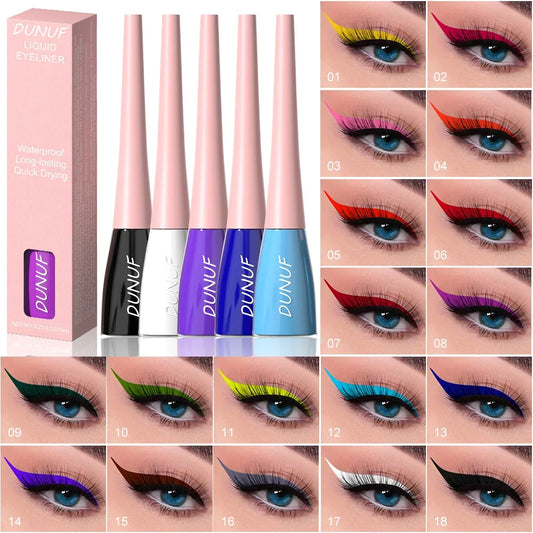 Crayons eyeliner liquide, colorés et mats, waterproof, longue tenue, bleu, vert, jaune, maquillage yeux