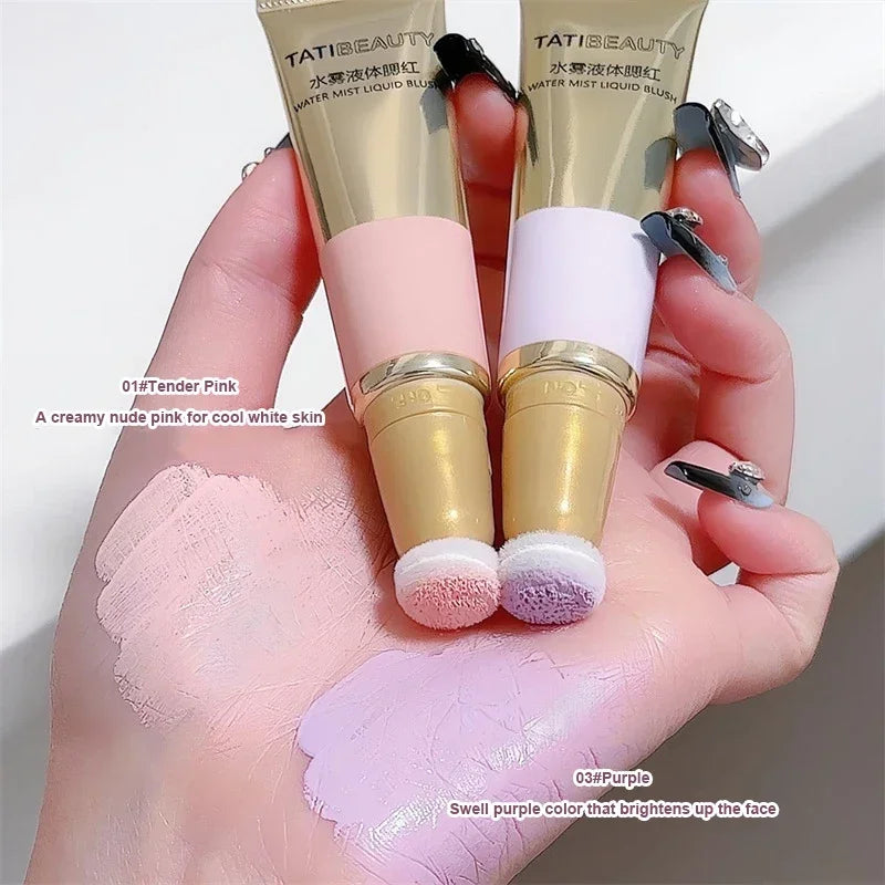 Blush Liquide Velours Mat — Pigment pour le Visage, Longue Tenue, Effet Naturel, Crème pour Joues, Teinte Rose Pêche, Maquillage Coréen