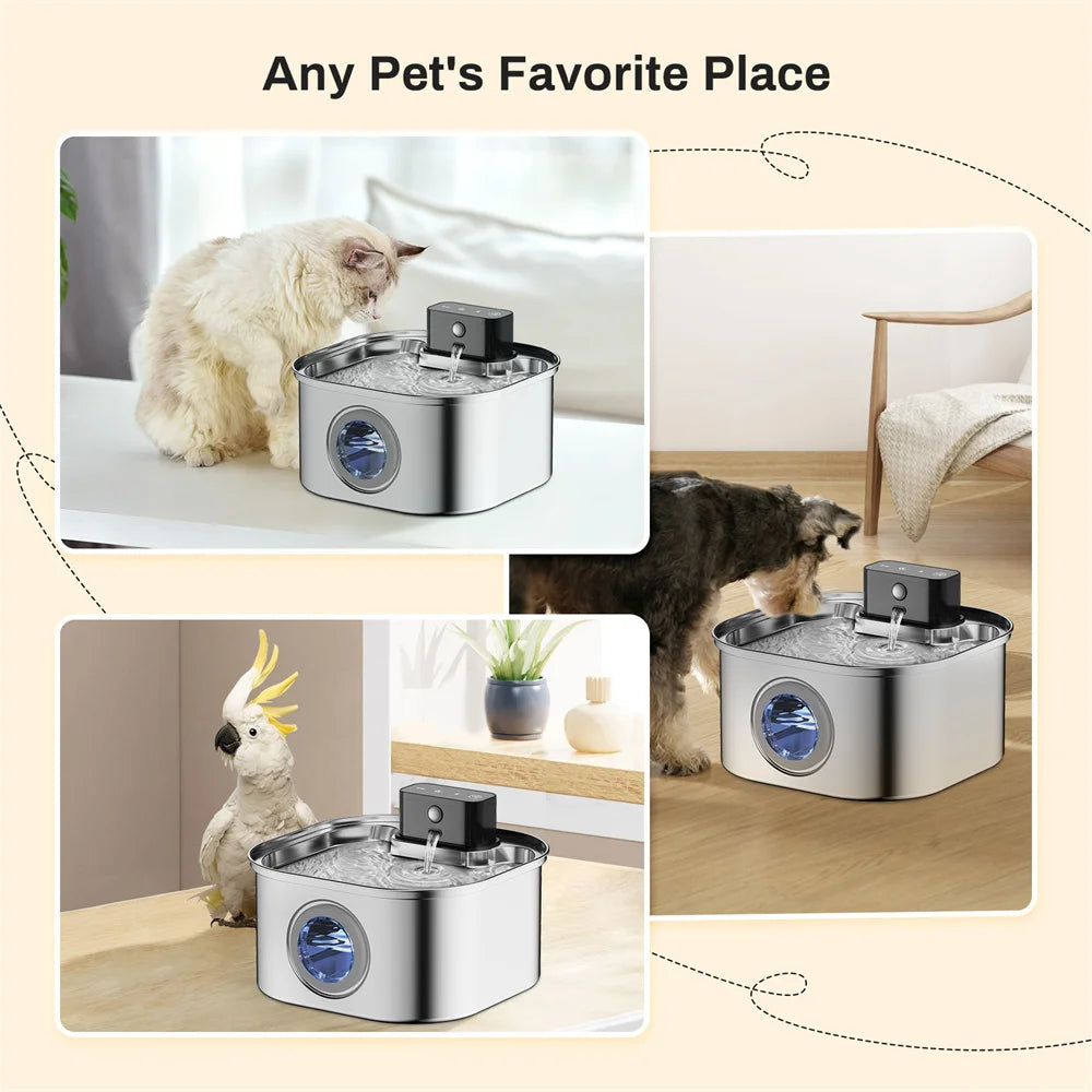 Rechargeable Smart Water Fountain for Cats & Dogs
