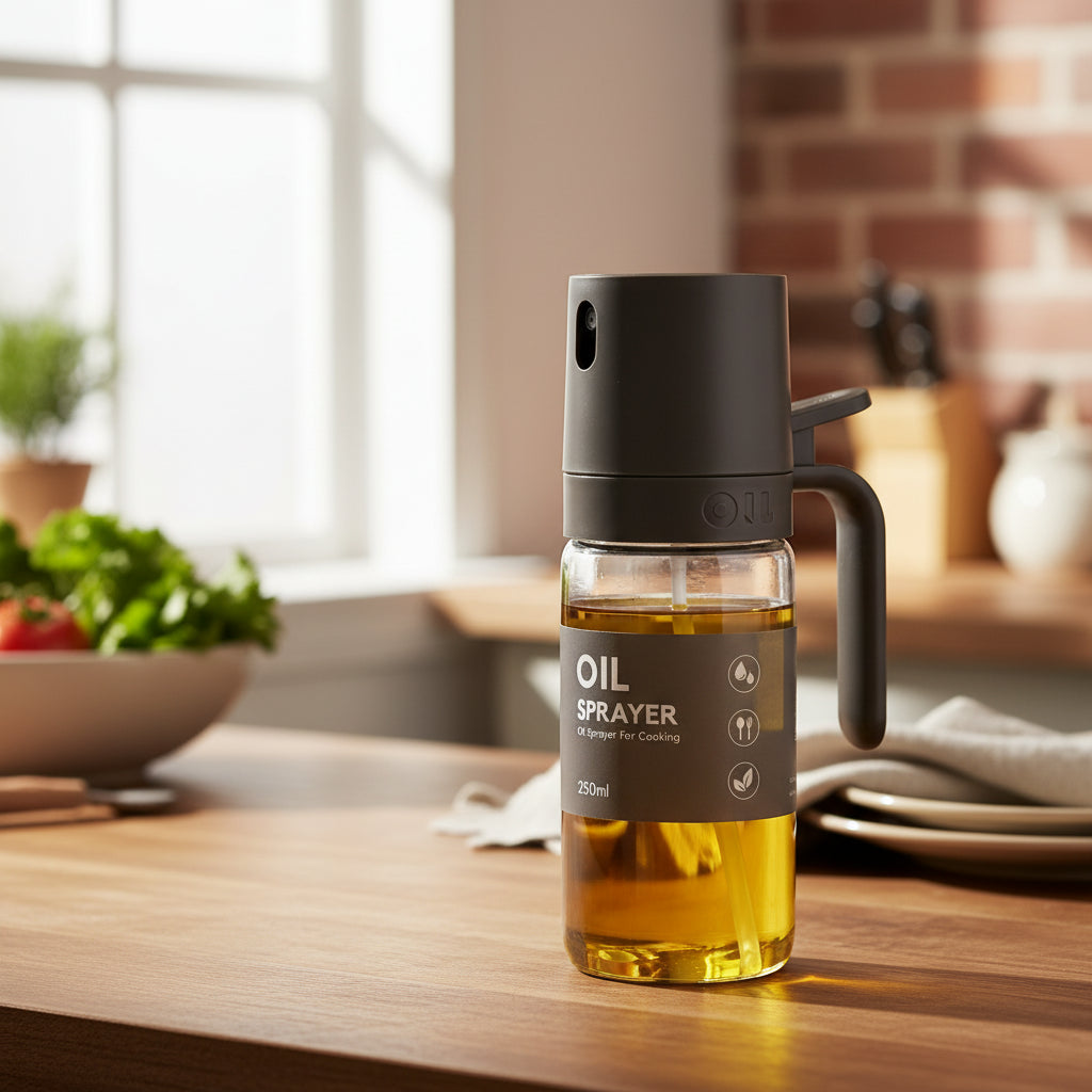 250ml Olive Oil Sprayer – BPA-Free High Borosilicate Glass Oil Mister for Air Fryer, BBQ & Cooking