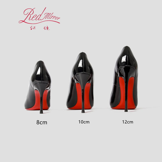 « Escarpins Femme 2025 – Talon 12 cm, Cuir Rouge, Pointus »