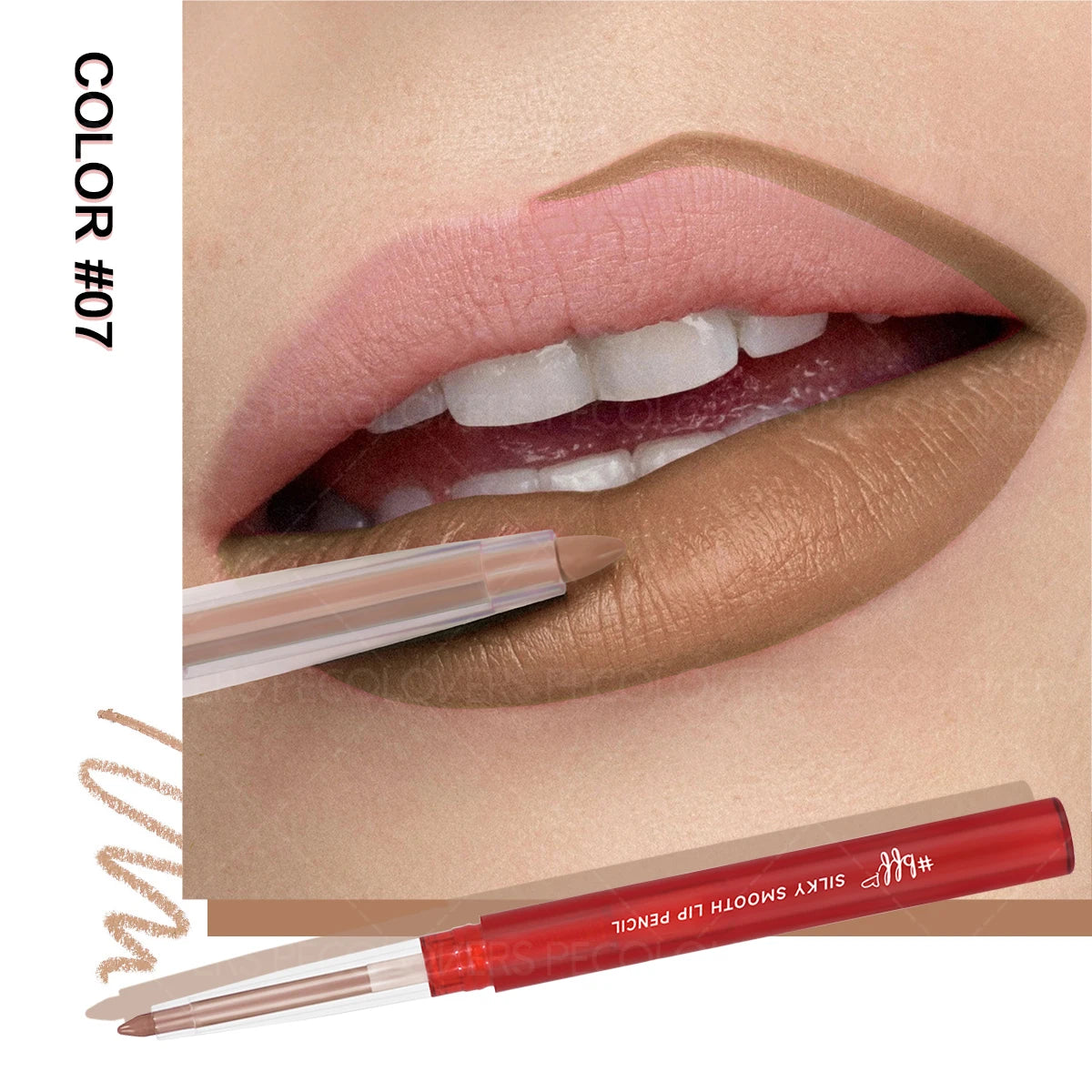 Crayon à Lèvres Mat Nude – Longue Tenue, Waterproof, Fini Brillant, Maquillage des Lèvres