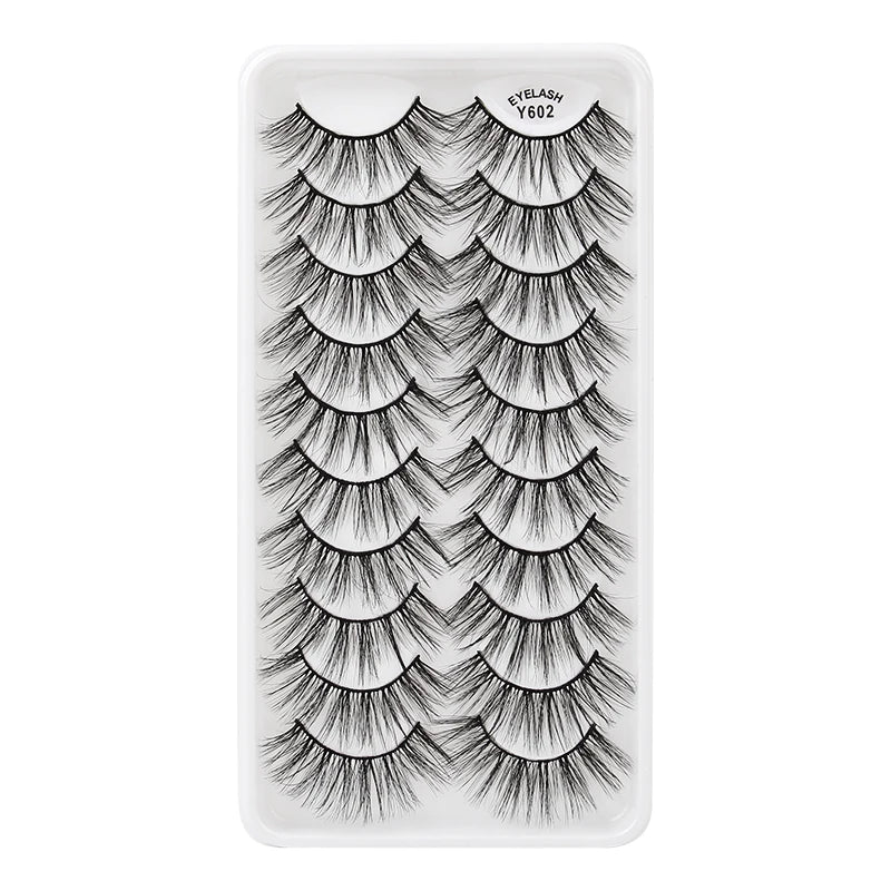 Lot de 10/8/5/3 Paires de Faux Cils 3D en Vison