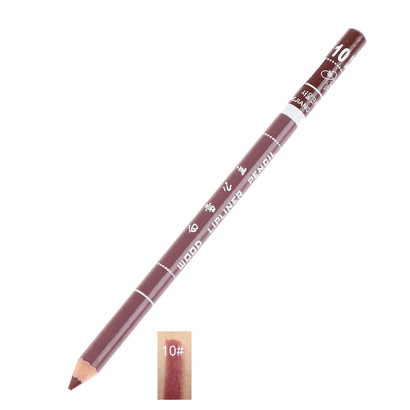 Crayon à Lèvres Professionnel en Bois – Waterproof, Doux, Longue Tenue, Maquillage pour Femmes, 28 Couleurs