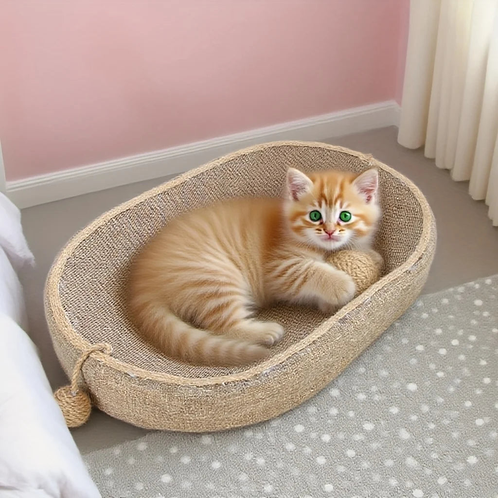 Large Cat Scratching Post with Ball – Jute Scratcher & Resting Lounge