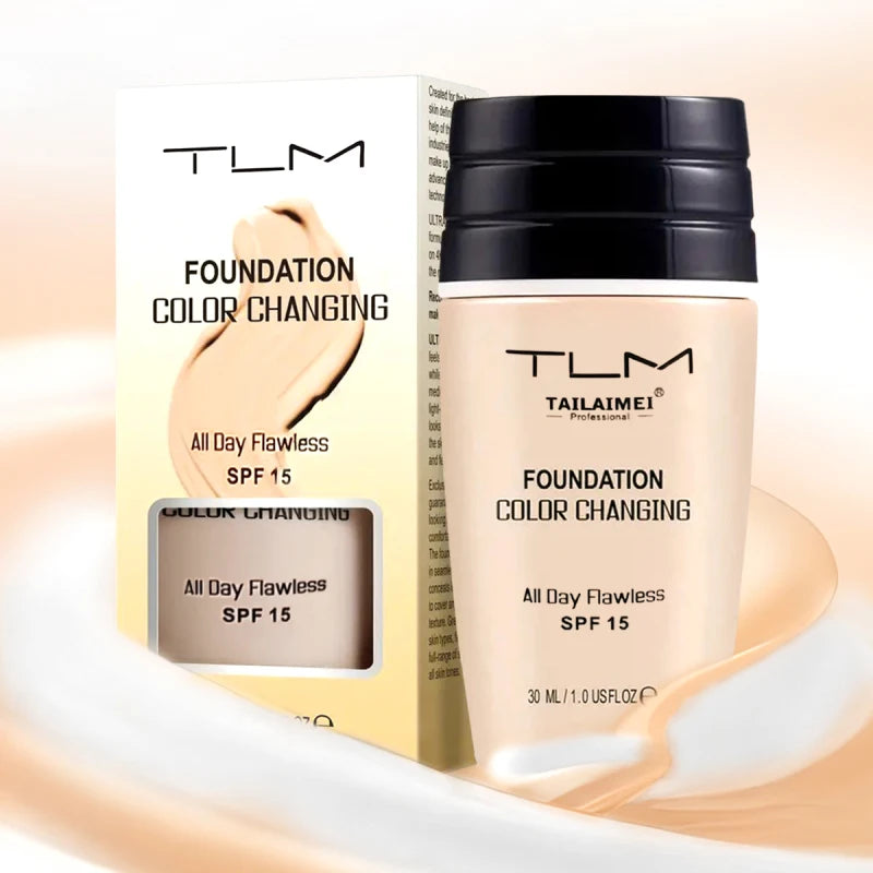 Fond de Teint Liquide Hydratant – Longue Tenue, Éclaircissant, Base de Maquillage Naturelle, 30 ml