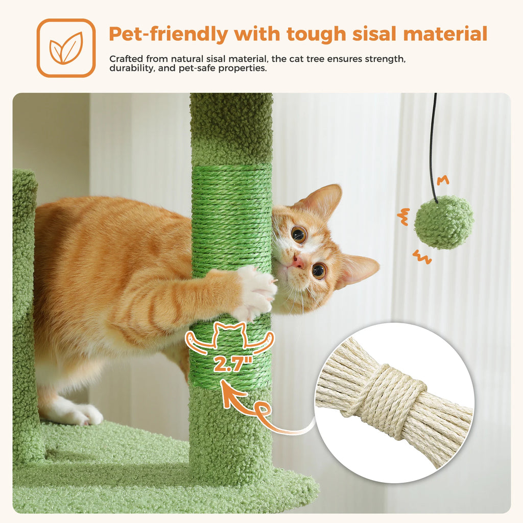 Multi-Level Cat Tree Tower – Cat Condo, Hammock & Scratching Activity Center