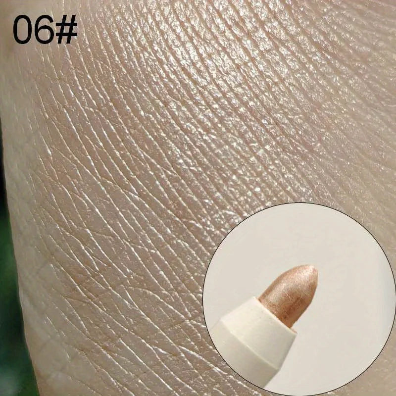 1 crayon fard à paupières gris, marron et blanc, longue tenue, nacré et pailleté, monochrome, illuminateur