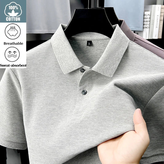 Polo 100% coton pour hommes – T-shirt respirant décontracté d'été, 19 couleurs, idéal pour le golf et le sport, décontracté d'affaires, finition semblable à la soie
